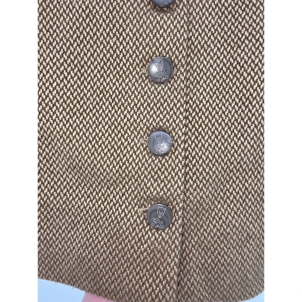Ralph Lauren Tweed herringbone Sleeveless Jumper Dress 6 Months Nwt Leather Trim